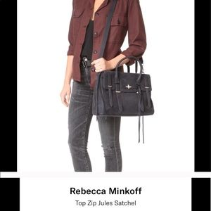 Navy blue suede Rebecca minkoff Jules satchel